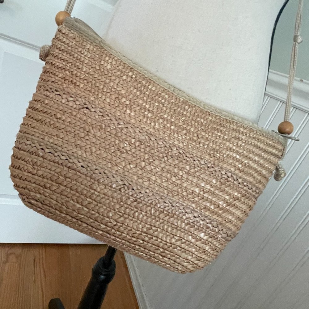 Vintage Woven Straw Crossbody Bag from Waves Tandem Bags of CA